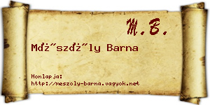 Mészöly Barna névjegykártya