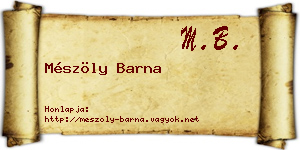 Mészöly Barna névjegykártya