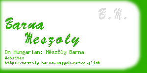 barna meszoly business card